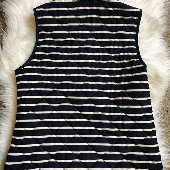 Cambridge Dry Goods Vest‎ Womens Striped Quilted Puffer Sleeveless Jacket - Picture 5 of 5